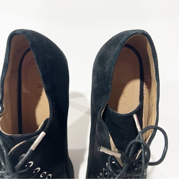 L.A.M.B. Isabella Black Suede Leather Stiletto Booties Size 9 - Picture 4 of 7